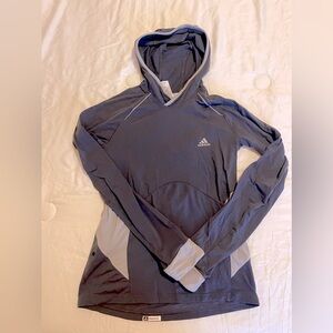 Adidas supernova long sleeve workout yoga wear grey breathable back size small